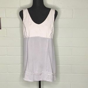 Lululemon tank, grey and white stripe, size 12